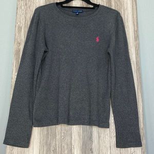 Ralph Lauren Gray Crew Neck Women's Sweater - Size Large